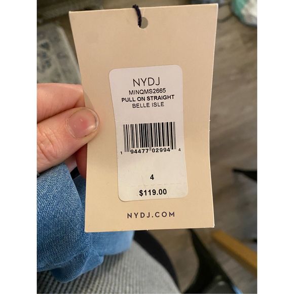 NYDJ NWT Pull-On Straight Belle Isle Blue Jeans Stretch Pants, Size 4, MSRP $119 - Picture 15 of 15